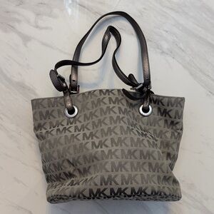 Michael Kors Black and Gray Monogram Tote
